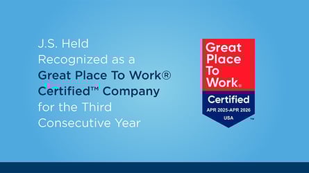 J.S. Held Receives Great Place To Work® Certification
