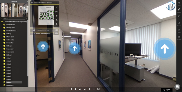 Figura 1 - Ejemplo de la interfaz y visualización de un recorrido en 3D en HoloBuilder.