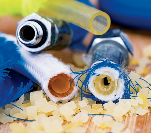 Figure 10 - TPU scuba air hoses at various stages of degradation.
