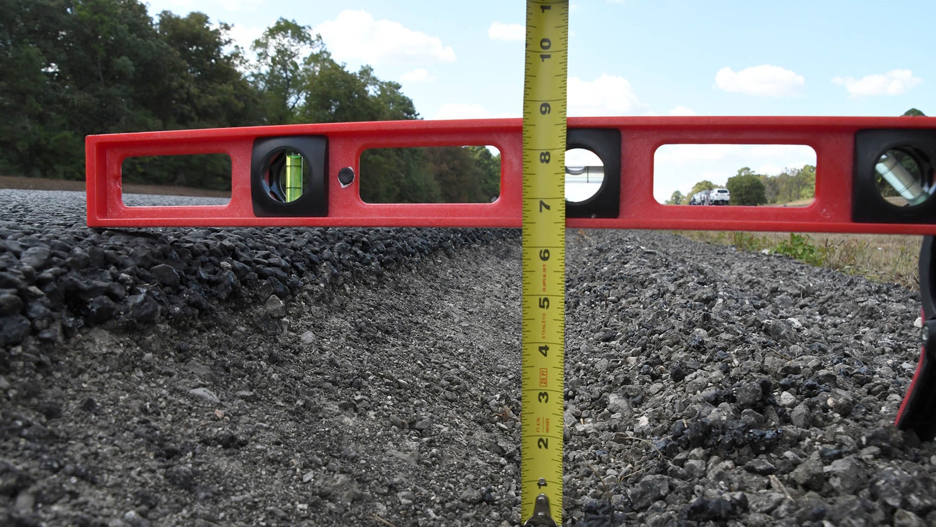 Figure 3 - Shoulder drop-off due to construction activities.