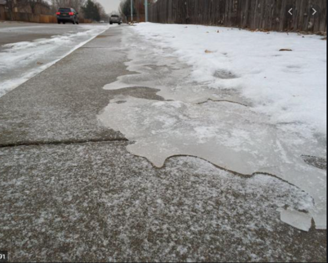 Figure 3 - Chicago, IL. 36 inches of snow annually. An example of a partially covered sidewalk that may or may not be considered dangerous depending on the location/climate.