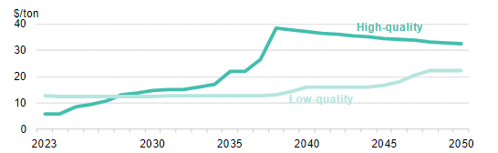 Figure 3 - Bifurcation scenario price (source: BNEF, 2022).