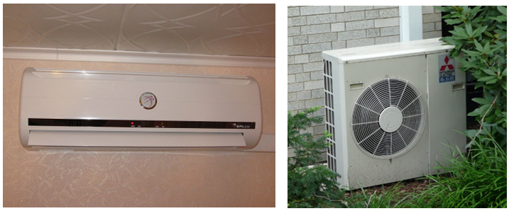 Figure 3 – Split system indoor evaporator unit (left) and outdoor condensing unit (right).
