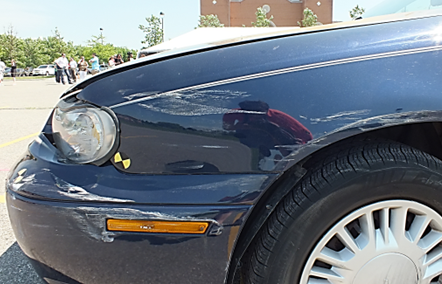 Figure 3 - View of scuffs/scratches resulting from a vehicle-to-vehicle sideswipe contact.
