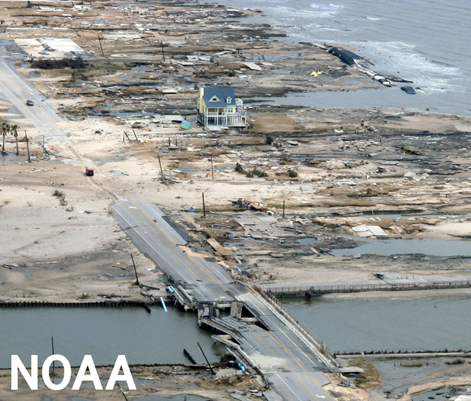Figure 5 - Destruction following Category-2 Hurricane Ike in 2008 (Source: NOAA/https://www.noaa.gov/jetstream/tc-potential).
