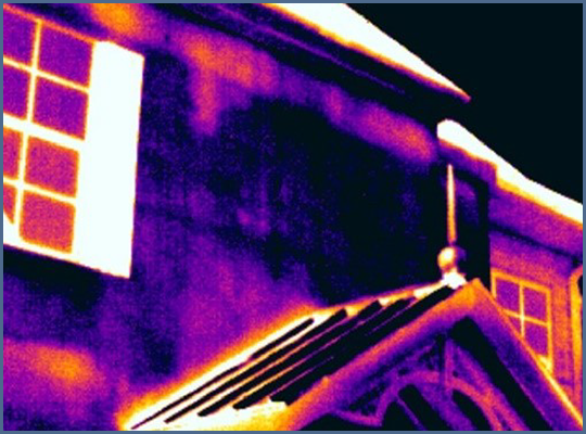 Fig. 7 - Imagen térmica de alto contraste con intervalo de temperatura corto