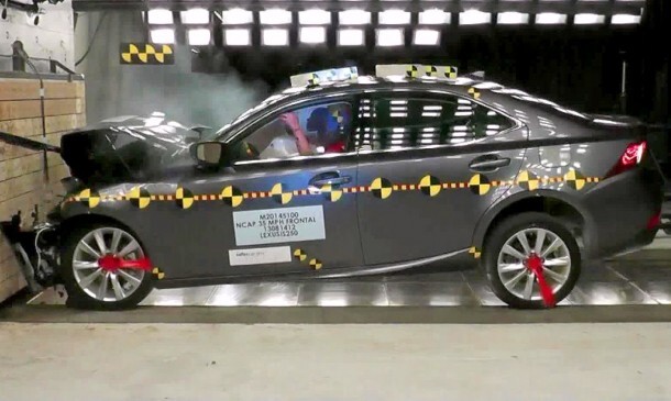 Figure 1 - A vehicle crushing during a crash test (Source: NHTSA).